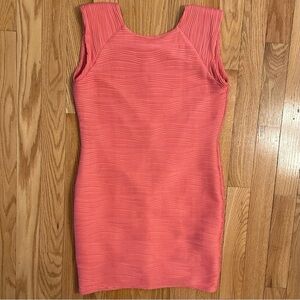 AX PARIS Curve Coral Textured Sheath Bodycon Dress Cap Sleeves Sz US 14